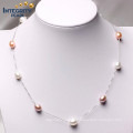 Mixed Color 7-8mm AAA 925 Silver Teardrop Pearl Necklace